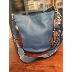 Michael Kors Brooke‎ Ladies Large Blue Leather Bucket Bag